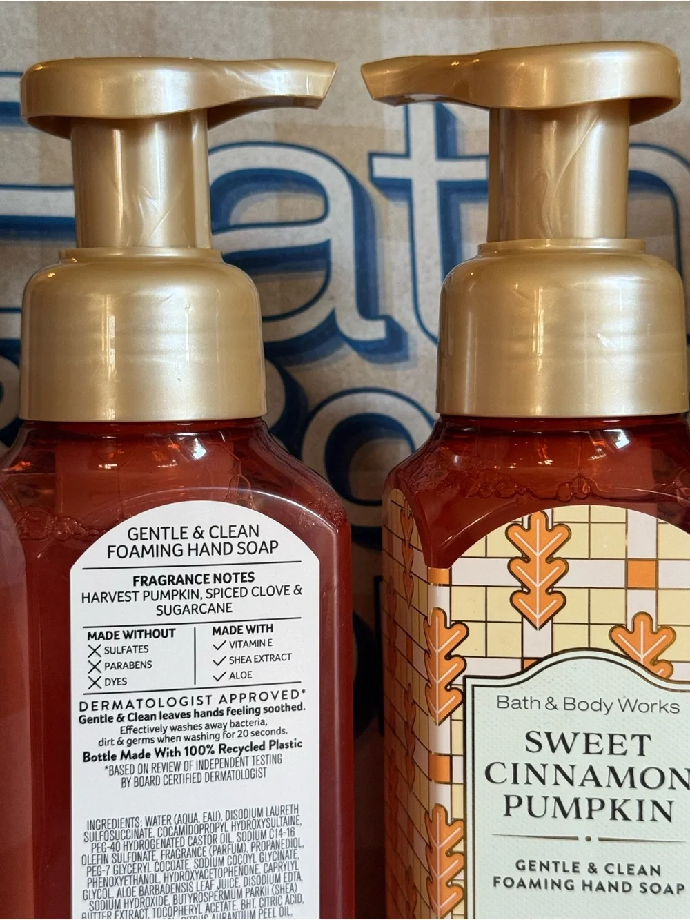 NEW B&BW (2) Sweet Cinnamon Pumpkin Foaming Hand Soaps